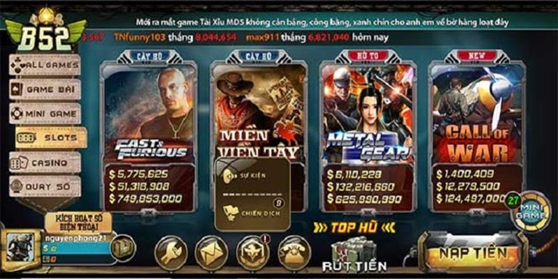 Slots game b52 có nhiều ưu điểm nổi bật 