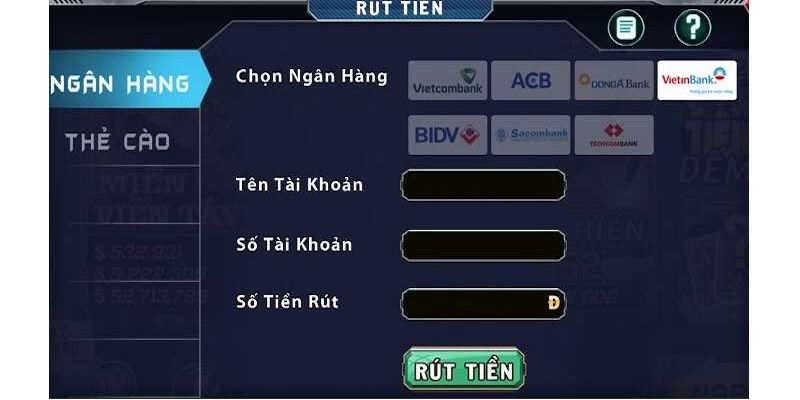 B52 hỗ trợ nhiều phương thức rút tiền đa dạng